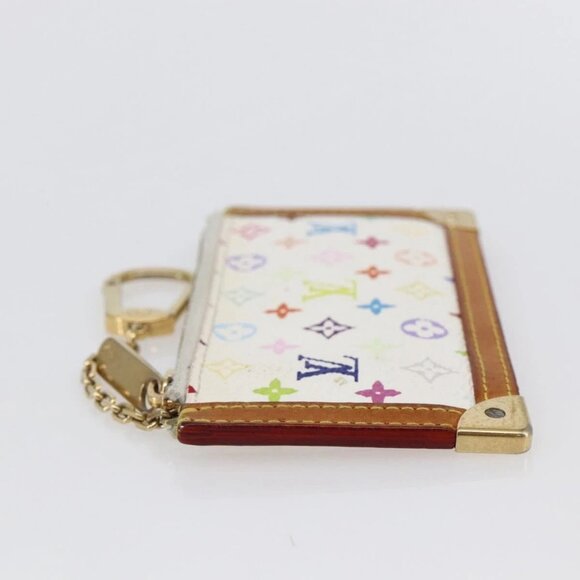 LOUIS VUITTON Multicolor Pochette Cles Coin Purse White M92655 LV Auth 145789 - Picture 6 of 16